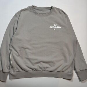 Georgia Bulldogs Sweatshirt Mens 2XL Gray NCAA Football Nike Crewneck Pullover
